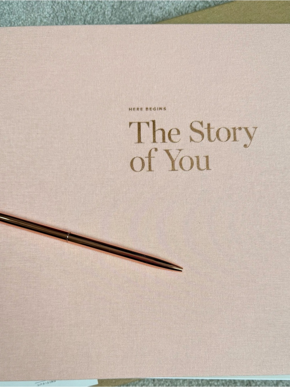 Artifact Uprising PinkBaby Book The Story of You with Rose Gold Pen